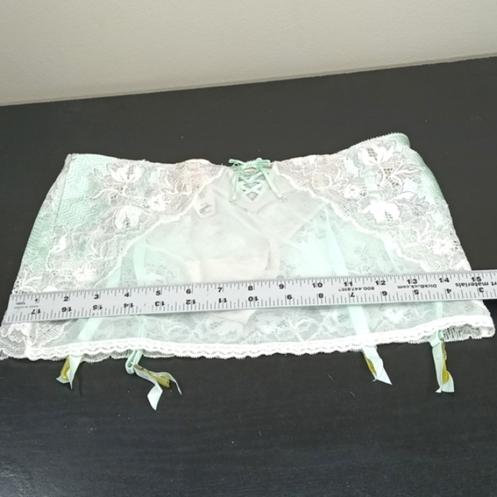 NWT Victorias Secret Sexy Seduction Lace Garter Skirt Mint Green 💚 Size M - Picture 16 of 16